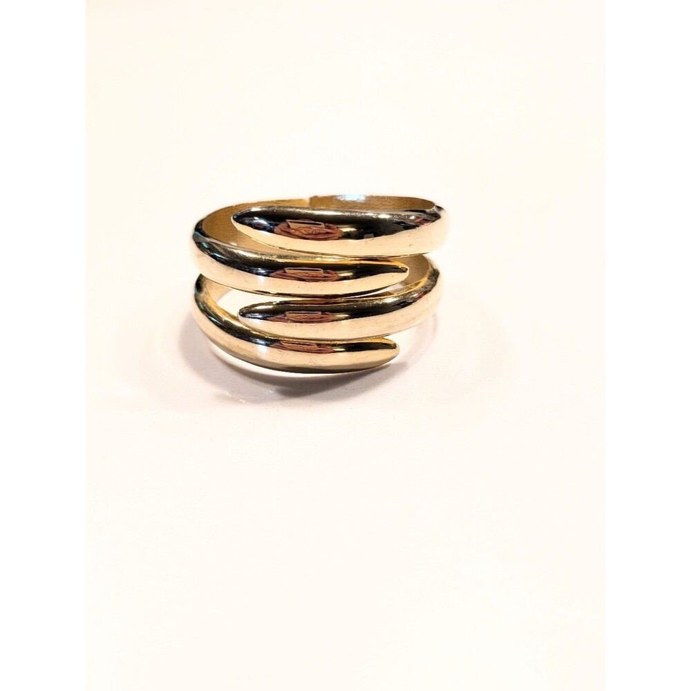 Vintage Bracelet Gold-Tone Spiral Cuff Bandle Euro Summer Coastal Boho